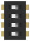 ALCOSWITCH - TE CONNECTIVITY ADFN04TTU04 DIP SW, 4CKT, SPST, 0.025A, 24VDC, TH