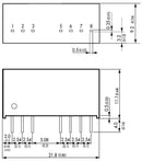 TRACO POWER TMR 6-1210 Isolated Through Hole DC/DC Converter, ITE, SIP, 2:1, 6 W, 1 Output, 3.3 V