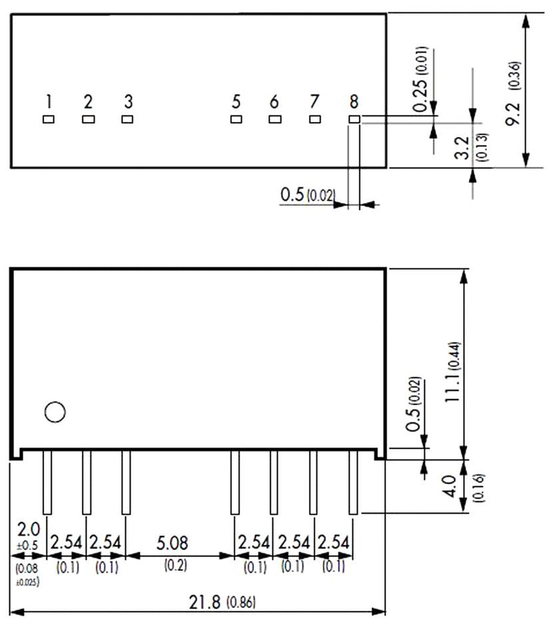 TRACO POWER TMR 6-1210 Isolated Through Hole DC/DC Converter, ITE, SIP, 2:1, 6 W, 1 Output, 3.3 V