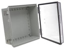 BUD INDUSTRIES PTQ-11054-C ENCLOSURE, PC/GFR, GRAY/CLEAR