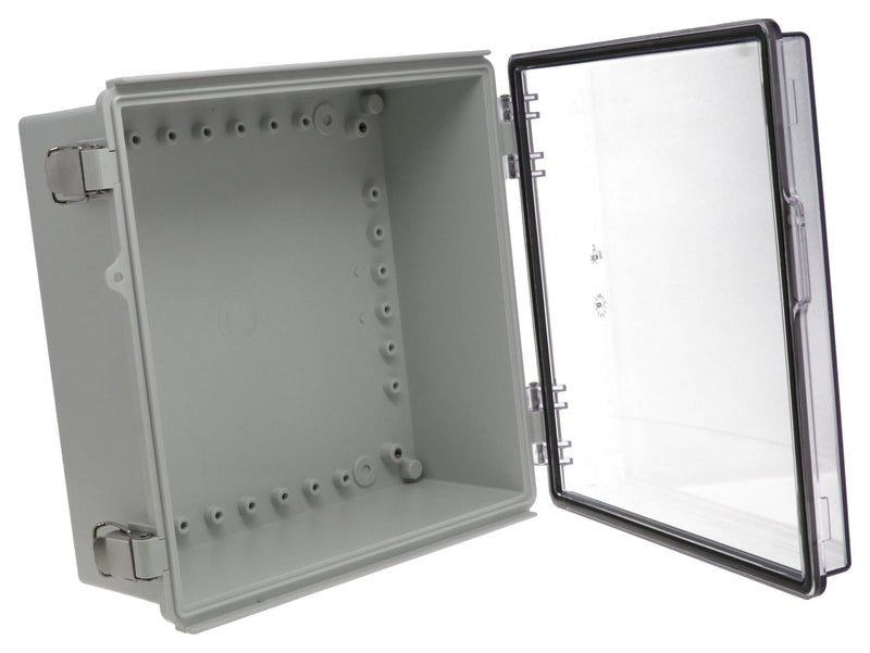 BUD INDUSTRIES PTQ-11054-C ENCLOSURE, PC/GFR, GRAY/CLEAR