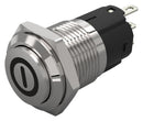 EAO 82-4161.1000.B001 Vandal Resistant Switch, On/Off, 82 Series, 16 mm, SPDT, Momentary, Round Raised Flat Flush