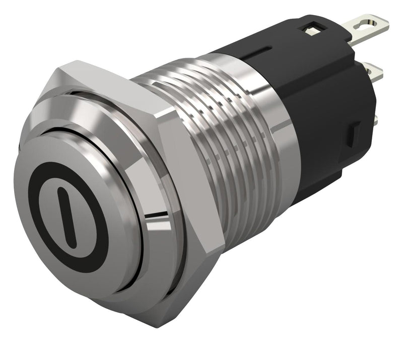 EAO 82-4161.2000.B001 Vandal Resistant Switch, On/Off, 82 Series, 16 mm, SPDT, Maintained, Round Raised Flat Flush