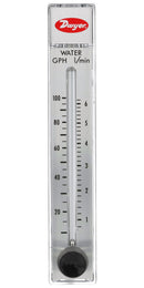 DWYER RMB-85D-SSV Liquid Flowmeter, SS Valve, 10 to 100 GPH/0.8 to 6.2 LPM, 100 psi, 3 % Accuracy, 1/4" FNPT
