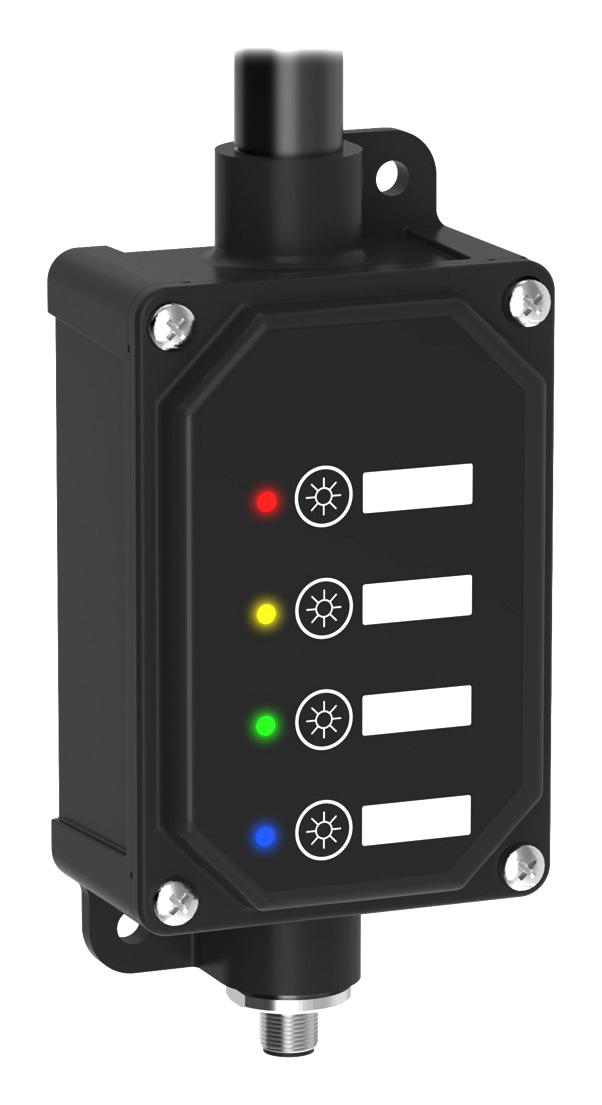 BANNER ENGINEERING LCA130T4-TL50BGYR600Q Andon Tower Light, 4 Tiers, Blue/Green/Red/Yellow, 4 Pin M12 Connector, 30VDC, IP54/IP65