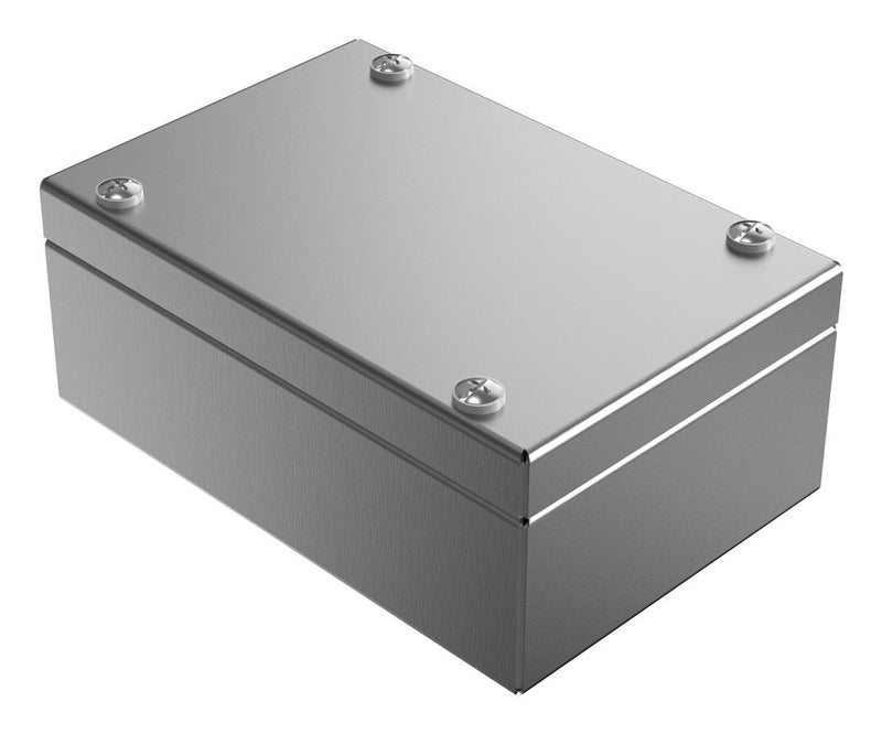 ROSE 37151006 Metal Enclosure, w/Mounting Hole, Industrial, Stainless Steel, 150 mm, 100 mm, 61 mm, IP66