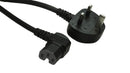 MULTICOMP PRO GW-151831 Mains Power Cord, 90&deg; BS 1363A Plug to 90&deg; IEC 60320-1 C15, 3 m, 10 A, 250 V, Black