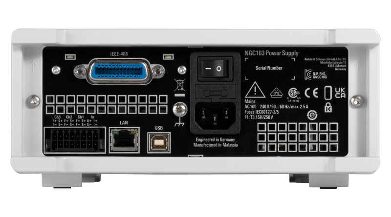 ROHDE & SCHWARZ NGC103-G Bench Power Supply, w/ GPIB Interface, Programmable, 3 Output, 0 V, 32 V, 0 A, 3 A