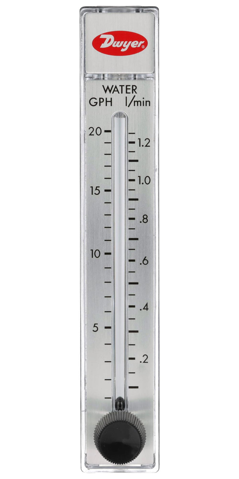 DWYER RMB-83-SSV Liquid Flowmeter, SS Valve, 1 to 20 GPH, 100 psi, 3 % Accuracy, 1/4" FNPT, RATE-MASTER RMB Series