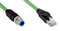 SICK YM2D24-050PN1MRJA4 Sensor Cable, D Coded, Green, M12 Plug, RJ45 Plug, 4 Positions, 5 m, 16.4 ft