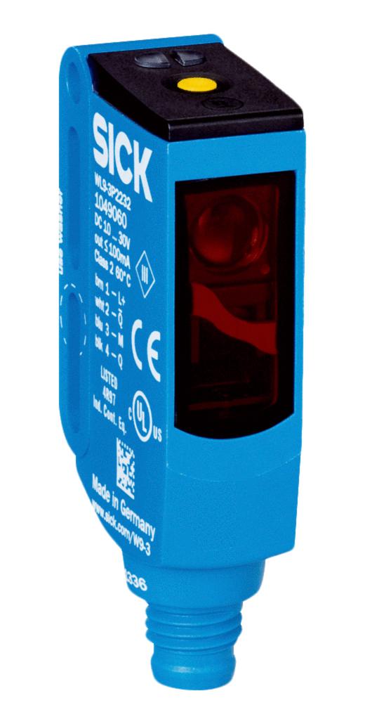 SICK WL9-3F2234S20 Photo Sensor, 5 m, PNP, Autocollimation, Retroreflective, 10 to 30VDC, 4 Pin M8 Connector, W9 Series