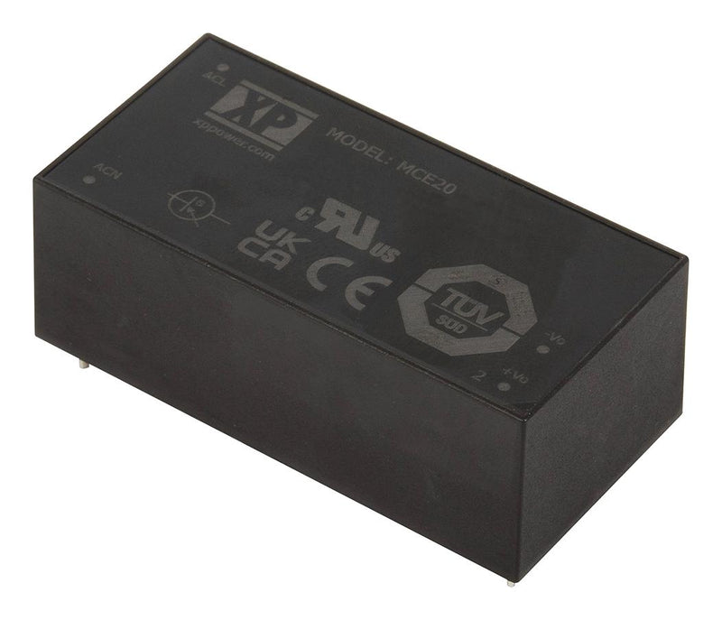XP POWER MCE20US12-P AC/DC PCB Mount Power Supply (PSU), Open Frame, Medical, 1 Output, 20 W, 12 VDC, 1.67 A