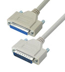 L-COM CRMN25MF-5 Computer Cable, D Subminiature Plug, 25 Way, D Subminiature Socket, 25 Way, 5 ft, 1.52 m