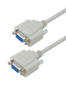 L-COM CSMN9FF-25 Computer Cable, D Subminiature Socket, 9 Way, D Subminiature Socket, 9 Way, 25 ft, 7.6 m