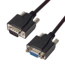 L-COM CSMNB9MF-25 Computer Cable, D Subminiature Plug, 9 Way, D Subminiature Socket, 9 Way, 25 ft, 7.6 m, Black