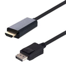 L-COM VHA00014-3M Audio / Video Cable Assembly, HDMI Plug, DisplayPort Plug, 9.8 ft, 3 m, Black, VHA00014 Series