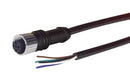 L-COM M12FOE5A-1 Sensor Cable, M12 Receptacle, Free End, 5 Positions, 1 m, 3.3 ft, M12FOE5A Series