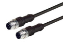 L-COM M12M124D-1 Sensor Cable, M12 Plug, M12 Plug, 4 Positions, 1 m, 3.3 ft, M12M124D Series