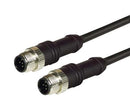 L-COM M12M125A-1 Sensor Cable, M12 Plug, M12 Plug, 5 Positions, 1 m, 3.3 ft, M12M125A Series