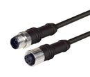 L-COM M12M12F4D-5 Sensor Cable, M12 Plug, M12 Receptacle, 4 Positions, 5 m, 16.4 ft, M12M12F4D Series