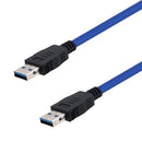 L-COM U3A00005-075M USB Cable, Type A Plug to Type A Plug, 750 mm, 2.5 ft, USB 3.0, Blue