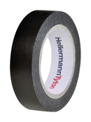 HELLERMANNTYTON 710-00104 HTAPE-FLEX15-15X10-PVC-BK Electrical Insulation Tape, Rubber Adhesive, PVC, 15 mm Width, 10 m Length, Black