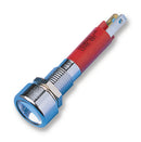 CML INNOVATIVE TECHNOLOGIES 19180353 LED Panel Mount Indicator, Satin Chrome Bezel, Red, 24 VDC, 8 mm, 20 mA, 370 mcd, Not Rated