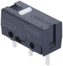 ARATAS D2FC-7(STD) Microswitch, IP40, Reliable & Long-Life, Ultra Subminiature, Pin Plunger, SPST-NO, PC Pin, 1 mA