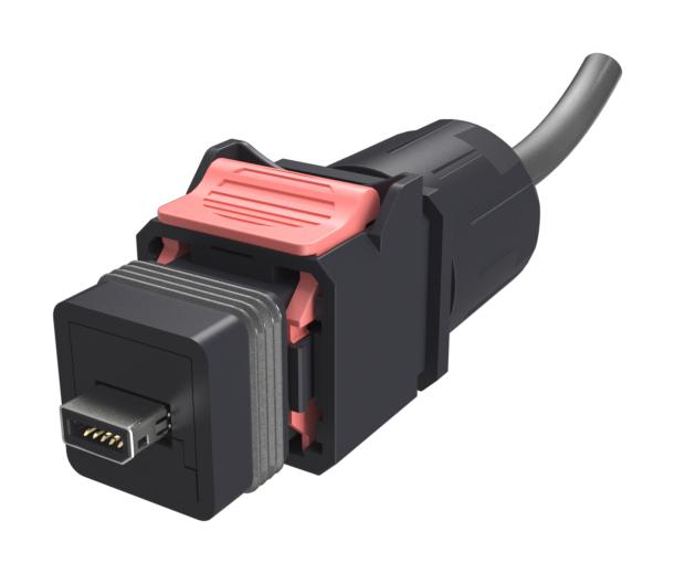 AMPHENOL COMMUNICATIONS SOLUTIONS NDHN4B2AB0A Ethernet Cable, IP67, Cat6a, IX Type B Plug to Free End, 2 m, 6.6 ft