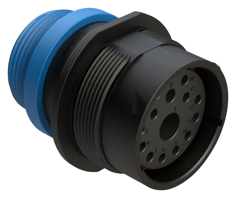 AMPHENOL SINE/TUCHEL AHDP04-24-14SR-STA 14 POSITION RECEPTACLE, SOCKET, SHELL SIZE 24, REDUCED DIAMETER SEAL (BLUE), SMALL THREAD ADAPTER 86AK2765