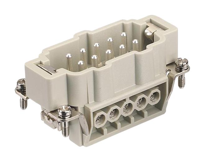 HARTING 09337102601 Heavy Duty Connector, Han E Series, Insert, 10 Contacts, 10B, Plug, Screw Pin