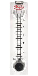 DWYER VFA-4-BV Air Flowmeter, 1SCFH to 10SCFH, 5%, 3.175mm, 6.9bar, VF Series Flow Meter, Brass Valve