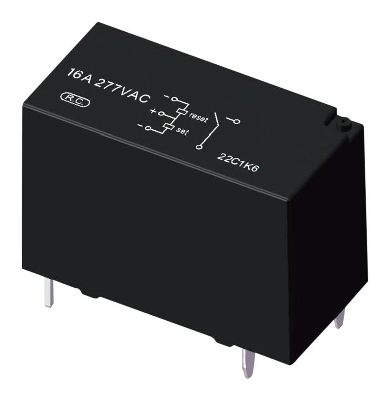 MULTICOMP PRO MPHKE6L-S-DC5V-A-L1 Power Relay, Sealed, SPST-NO, 5 VDC, 16 A, MP Power Relays, Through Hole, Latching Single Coil