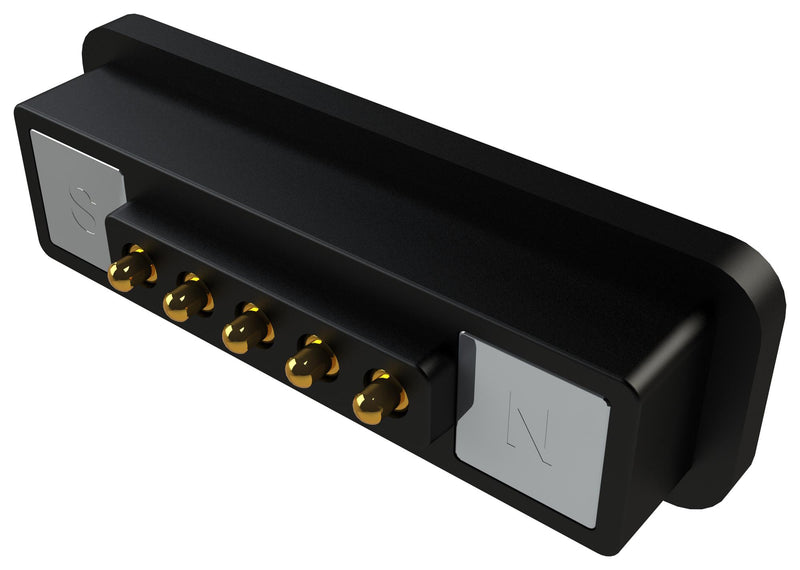 EDAC 685J0521451110E Magnetic Connector, 5 Contacts, Plug, Straight, 2 mm, 2 A, Black