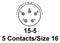AMPHENOL AEROSPACE D38999/20WD5SN CIRCULAR CONNECTOR, RECEPTACLE, SIZE 15, 5 POSITION, WALL