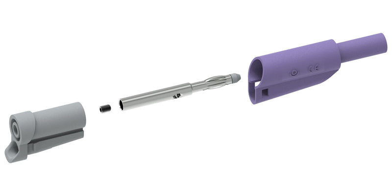 MULTICOMP PRO MP771084 Banana Test Lead, 4mm Banana Plug, Stackable, Free End, 2.32 ", 59 mm, Purple, 36 A