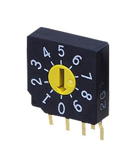 NIDEC COMPONENTS SC-2011W Rotary Coded Switch, SC-2000 Series, Through Hole, 10 Position, 5 VDC, BCD, 100 mA