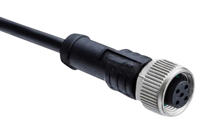 AMPHENOL LTW M12A-17BFFM-SL8B02 Sensor Cable, M12 Receptacle, Free End, 17 Positions, 2 m, 6.6 ft, M Series