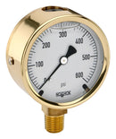 NOSHOK 25-300-3000-PSI Pressure Gauge, 3000 psi, -18 °C to 71 °C, 1/4" NPT, 300 Series