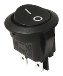 E-SWITCH RR812C1121 Rocker Switch, Off-On, DPST, Non Illuminated, Panel Mount, Black, RR8 Series