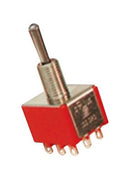 E-SWITCH 1003P1T1B1M2QEH Toggle Switch, Miniature, On-On, 3PDT, Non Illuminated, 100 Series, Through Hole, 5 A
