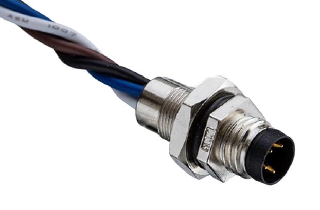 AMPHENOL LTW 8-04PMMS-SH7002 Sensor Connector, M Series, M8, Male, 4 Positions, Solder Pin, Straight Panel Mount