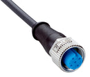 SICK YF2A25-030UB6XLEAX Sensor Cable, A Coded, Black, M12 Receptacle, Free End, 5 Positions, 3 m, 9.8 ft