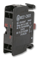 EATON MOELLER M22-CK10 Contact Block, Flush,  1NO, 6 A, 500 V, 1 Pole, Cage Clamp