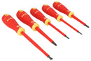 BAHCO B220.015 Screwdriver Set, 0.6x3.5x100, 0.8x4.0x100, 1.2x6.5x125 Slotted/PZ1x80, PZ2x100 Pozidrive, 5 Pieces