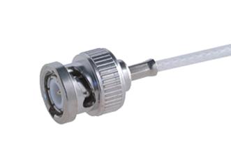 HUBER+SUHNER 11"BNC-75-2-15/133"NH RF / Coaxial Connector, BNC Coaxial, Straight Plug, Crimp, 75 ohm, RG179B/U, RG187A/U 22644586