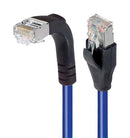 L-COM TRD695SRA1BL-2 Ethernet Cable, Cat6, 90&deg; RJ45 Plug to RJ45 Plug, FTP (Foiled Twisted Pair), Blue, 609.6 mm, 2 ft