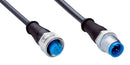 SICK YF2A15-050UB5M2A15 Sensor Cable, A Coded, Black, M12 Receptacle, M12 Plug, 5 Positions, 5 m, 16.4 ft