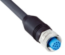 SICK YF2A1B-100UD1XLEAX Sensor Cable, A Coded, Black, M12 Receptacle, Free End, 12 Positions, 10 m, 32.8 ft