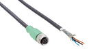 SICK YF2Z15-200UE1XLEAX Sensor Cable, A Coded, Black, M12 Receptacle, Free End, 5 Positions, 20 m, 65.6 ft